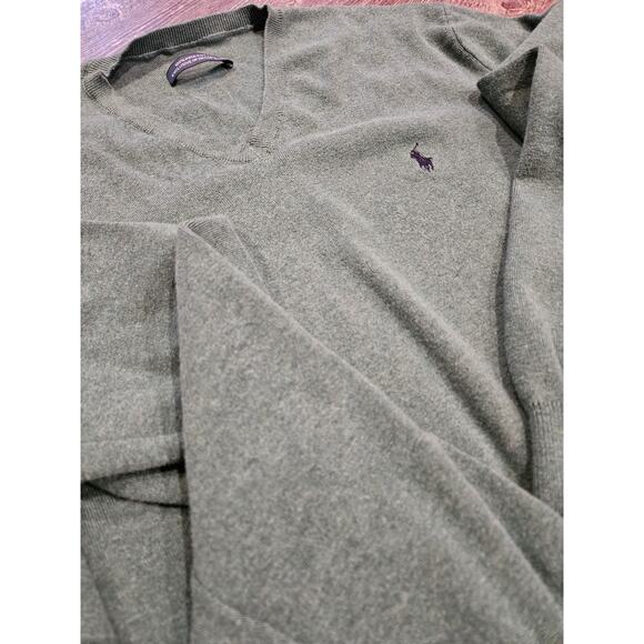 Ralph lauren Pima cotton hunter green mens pullover v neck light sweater large - Picture 6 of 10